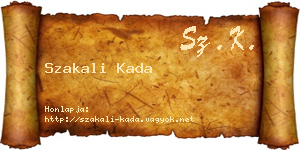 Szakali Kada névjegykártya